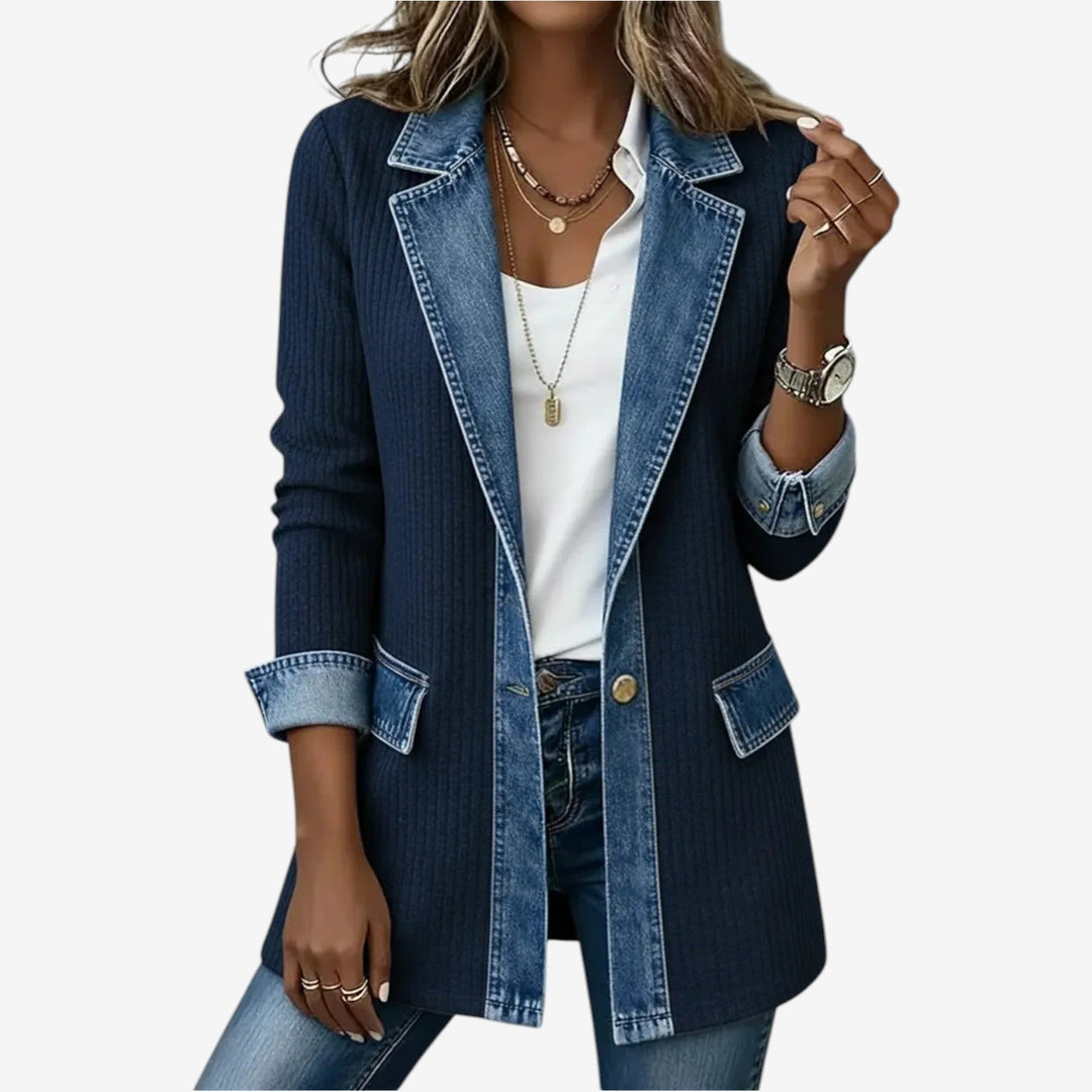 Mara™ Denim-Mix Jacke - Marineblau
