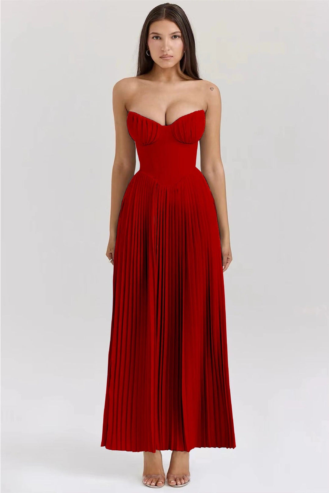 Isabelle™ | Trägerloses Plissee-Maxikleid mit Bustier