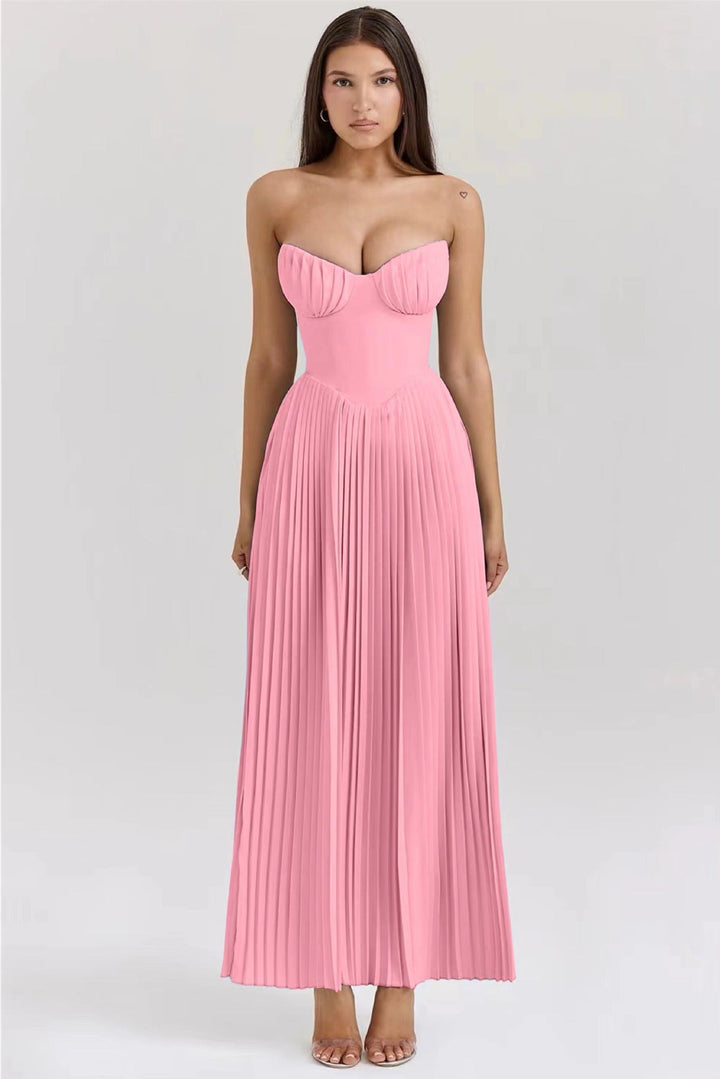 Isabelle™ | Trägerloses Plissee-Maxikleid mit Bustier