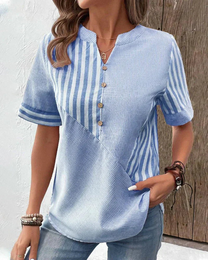 Lila | Weiche Gestreifte Bluse