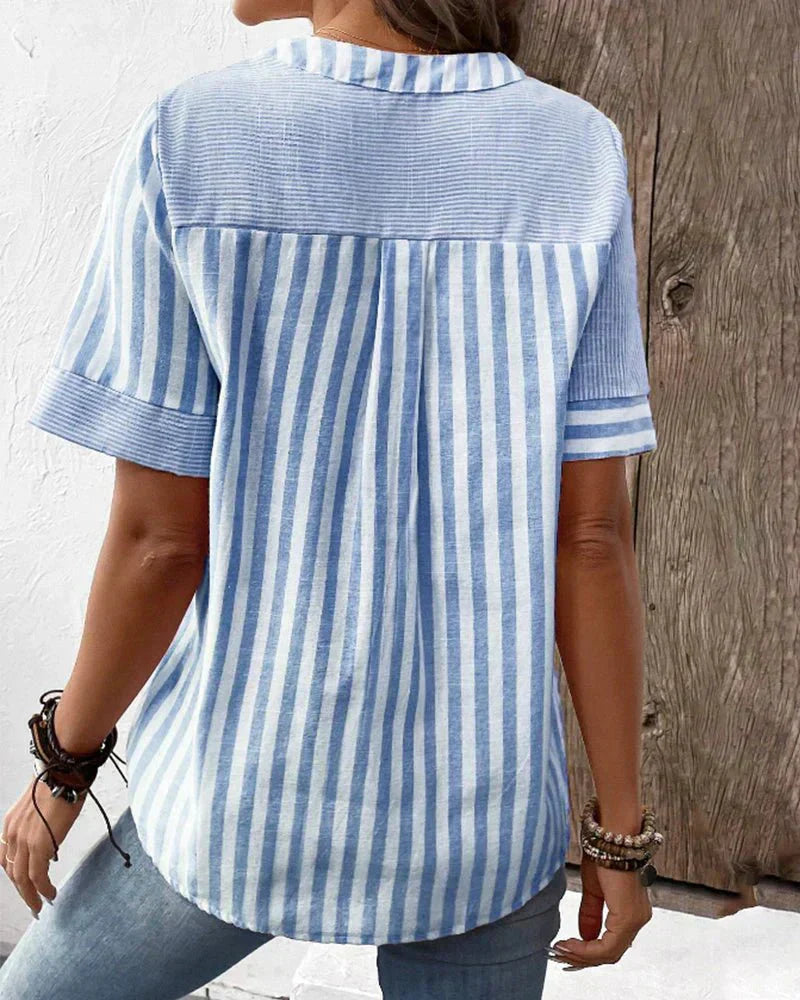 Lila | Weiche Gestreifte Bluse