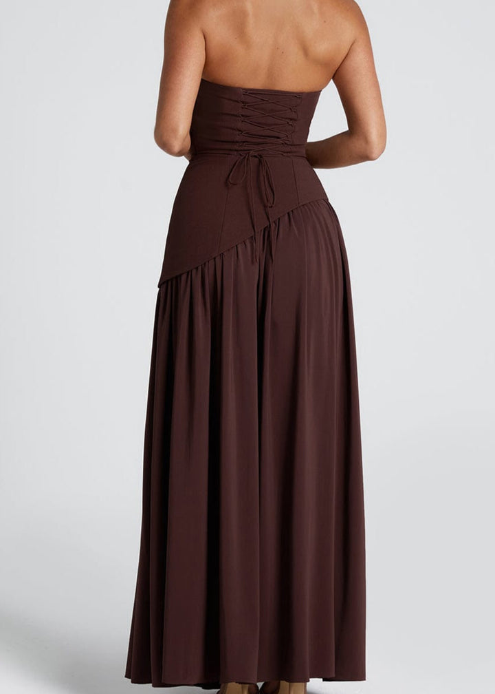 Sofia™ | Trägerloses Maxikleid mit Choker-Detail