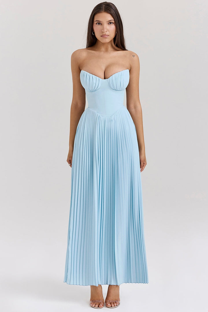 Isabelle™ | Trägerloses Plissee-Maxikleid mit Bustier