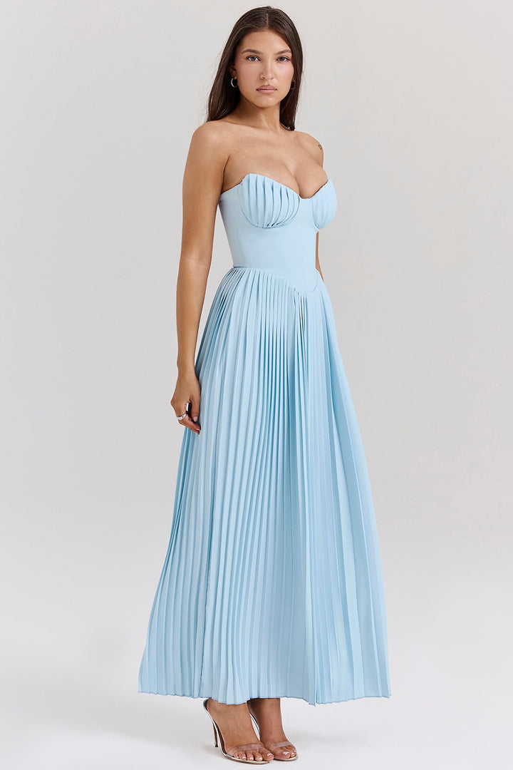 Isabelle™ | Trägerloses Plissee-Maxikleid mit Bustier