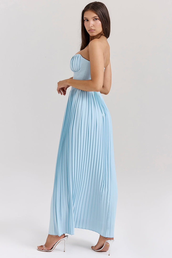 Isabelle™ | Trägerloses Plissee-Maxikleid mit Bustier