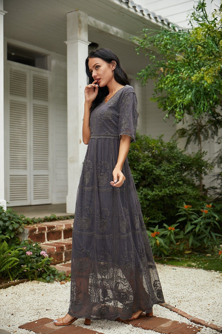 Clarita | Elegantes Blüten-Maxikleid