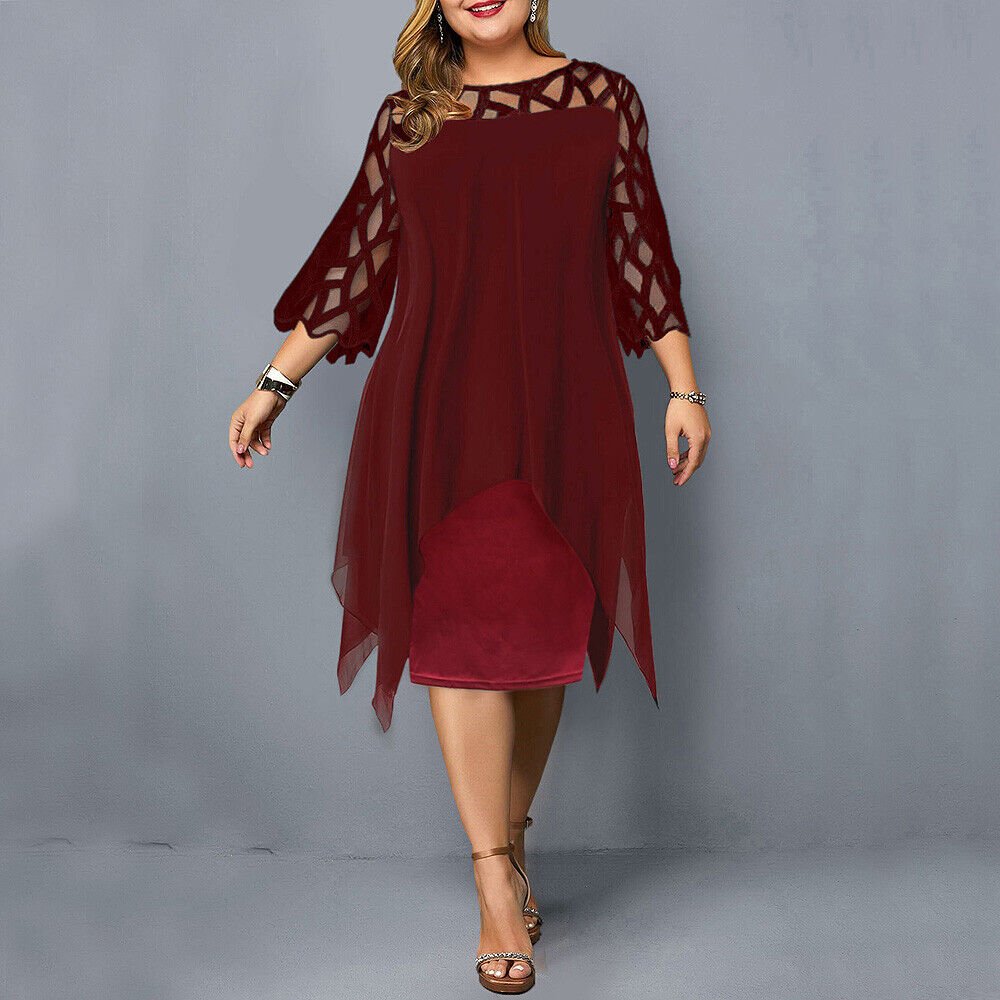 Kaycie | Schickes Kurvenreiches Midiekleid