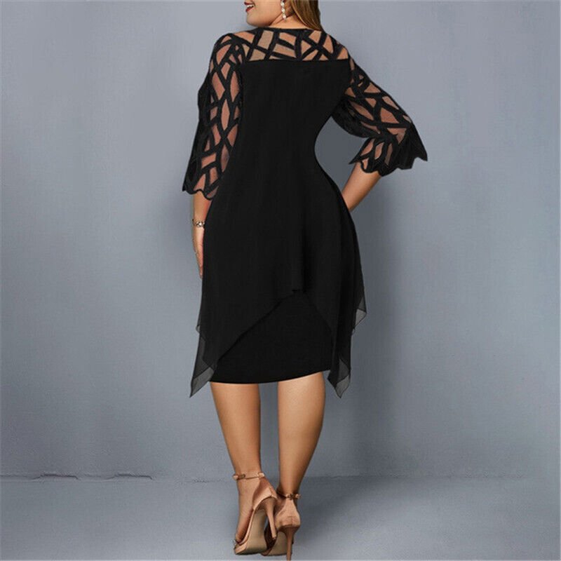 Kaycie | Schickes Kurvenreiches Midiekleid