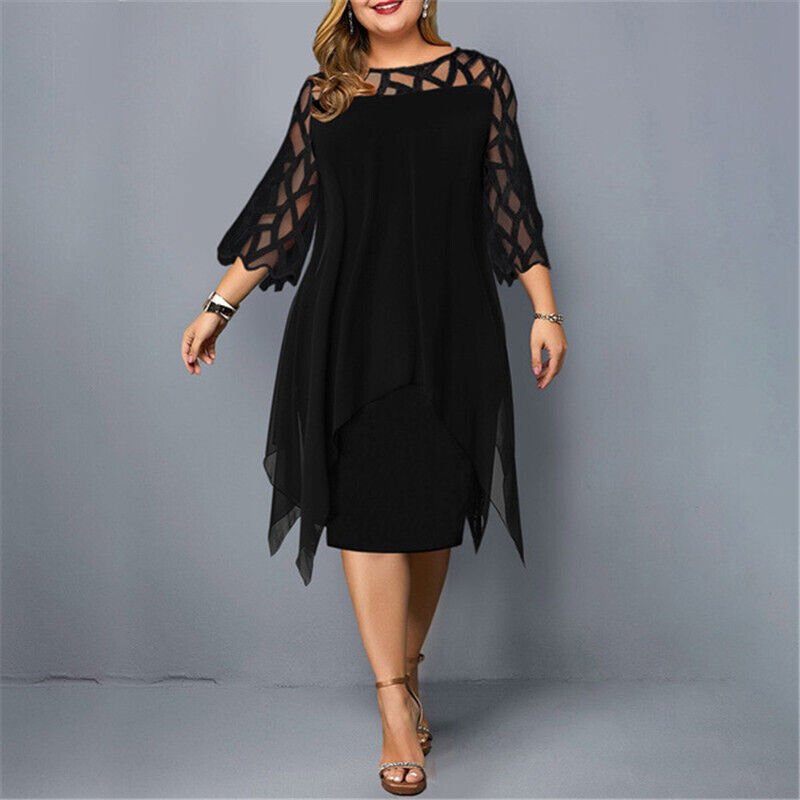 Kaycie | Schickes Kurvenreiches Midiekleid