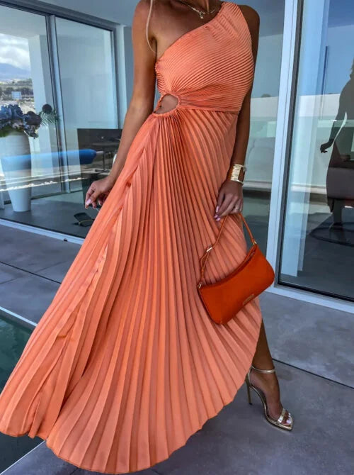 Amara™ | Elegantes One-Shoulder-Plissee-Midikleid
