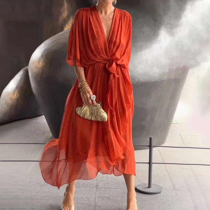 Shelly | Elegantes V-Ausschnitt-Kleid