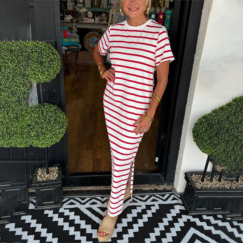 Ivia™ Gestreiftes Maxikleid